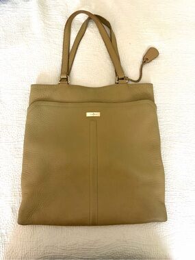 Cole Haan Olive/Tan Pebble Leather Shoulder Tote